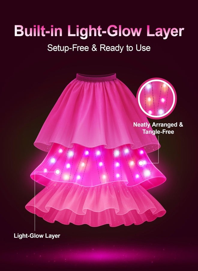 UPORPOR Princess Dress Up for Girls, Syncs with Music, App-Control Princess Clothes, RGB Led Light Up Halloween Costume with 4 Accessories Gift for 3-9 year old girls - Image 4